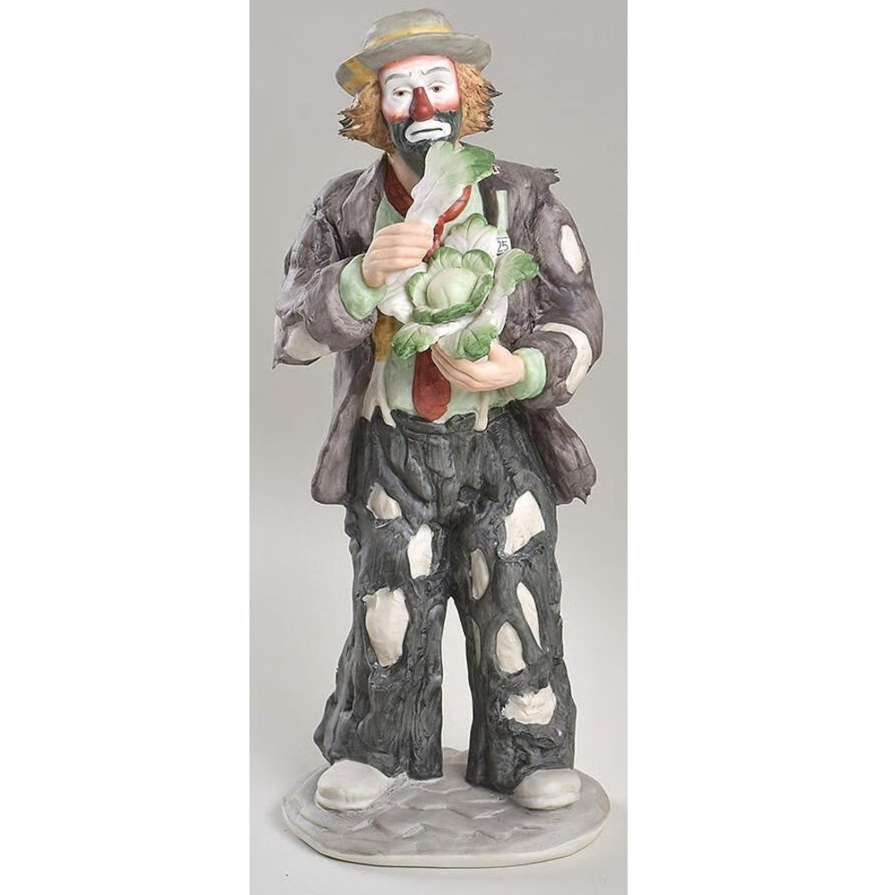 Flambro Emmett Kelly Jr Hobo Clown Weary Willie Eating Cabbage Figurine Numbered